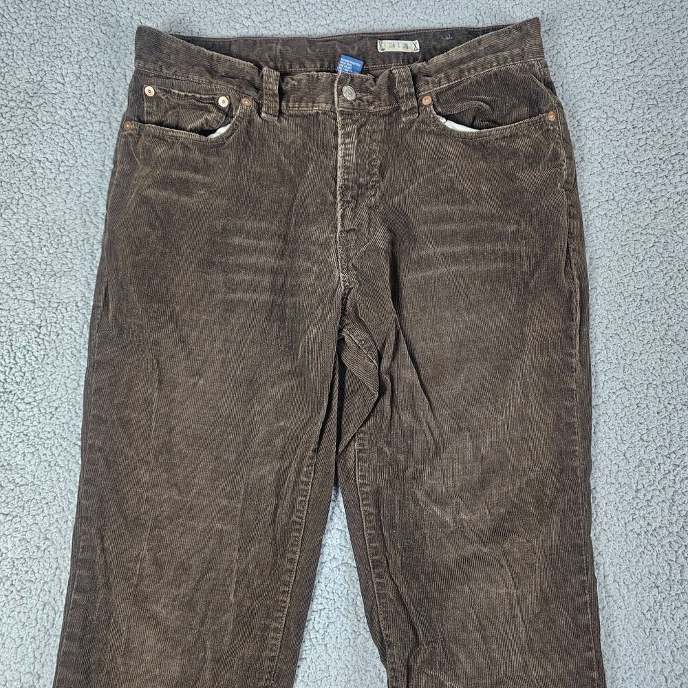 Polo Ralph Lauren Pants Mens 33x30 Brown Corduroy 90s Y2K Vintage Preppy Trouser
